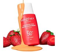 Dot & Key Strawberry Dew Tinted Sunscreen SPF 50 PA with Niacinamide & Hyaluronic Acid, available in Beige Medium (05) shade, 50ml for sun protection and hydration.