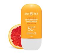 Dot & Key Vitamin C E Super Bright Sunscreen Spf 50 Water-Light,uva/uvb Light Protectionfor Even Toned Glowing Skinwith Liquid Spf 50 No Cast for All Skin Types ,pack of 1, White, Blue, 50G