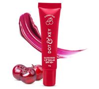 DOT & KEY Women's Cherry Lip Balm SPF 50 (12gm) Moisturization For Smooth and Brightens Lips Shea Butter with Vitamin E|Tinted Lip Balm for Glossy, Buttery Soft Lips|with Vitamin C for Dark Lips