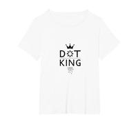 Dot King: Regal Minimalist Art for Creative Royalty T-Shirt, Women's Plus, White, 1X