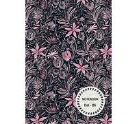 Dot Notebook B5: Pink-Black, Botanical Pattern Design, Softcover, Dotted Grid, Numbered Page, Medium, Journal (Journal Notebook Dots)