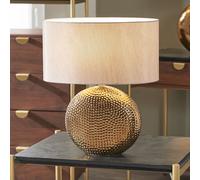 Bronze Dot Textured Ceramic Table Lamp, Brown