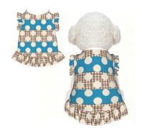 Dot Plaid Stripe XS Pet Apparel for Small Dogs-Cute Summer Outfit for Puppy, Soft Breathable Pet Clothes for Cat