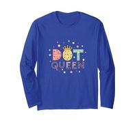 Dot Queen: Royal Pastel Polka Dot Charm for Girls Long Sleeve T-Shirt, Adult Unisex, Royal Blue, S