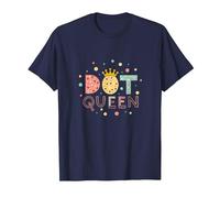 Dot Queen: Royal Pastel Polka Dot Charm for Girls T-Shirt, Men, Navy, 4XL