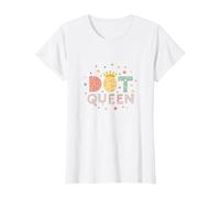 Dot Queen: Royal Pastel Polka Dot Charm for Girls T-Shirt, Women, White, S