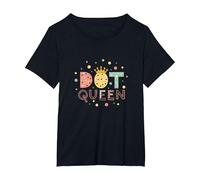 Dot Queen: Royal Pastel Polka Dot Charm for Girls T-Shirt, Women's Plus, Black, 5X
