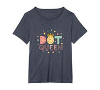 Dot Queen: Royal Pastel Polka Dot Charm for Girls T-Shirt, Women's Plus, Heather Blue, 2X