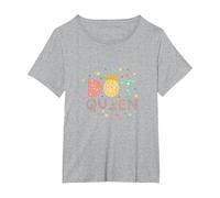 Dot Queen: Royal Pastel Polka Dot Charm for Girls T-Shirt, Women's Plus, Heather Grey, 3X
