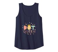 Dot Queen: Royal Pastel Polka Dot Charm for Girls Tank Top, Women, Navy, S