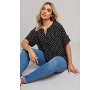 Dot Short Sleeve Blouse Yours Black 26-28