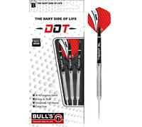 Dot steel dart, different grip zones and notches make this premium dart set of 90% tungsten (tungsten) individual, ideal for finding and optimising your throwing style., unisex_adult, Bull's Dot D2 Steel Dart 24g, 13224, Black / Silver / Red, 24g