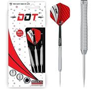 Dot steel dart, different grip zones and notches make this premium dart set of 90% tungsten (tungsten) individual, ideal for finding and optimising your throwing style., unisex_adult, Bull's Dot D2 Steel Dart 24g, 13224, Black / Silver / Red, 24g