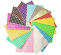 Dot Stickers,16 Sheet 10mm Round Coloured Dots Sticky Dots 2475 Circle Dot Labels Coding Dot Stickers for Office School Calendars Map Art Craft