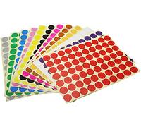 Dot Stickers,16 Sheet 19mm Round Coloured Dots Sticky Dots 1050 Circle Dot Labels Coding Dot Stickers for Office School Calendars Map Art Craft