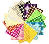 Dot Stickers,16 Sheet 6mm Round Coloured Dots Sticky Dots 6120 Circle Dot Labels Coding Dot Stickers for Office School Calendars Map Art Craft