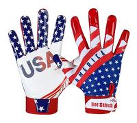 USA Flag catches Kids' Sticky Silicon Adult Men's Football Gloves with Grip for Receivers