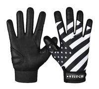 Dot Stitch Batting Gloves (Black Waving Flag, Adult X-Large)