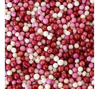 Dot Sugar Sprinkes Valentine Cake Decorations Red Pink & White 100s & 1000s Sprinkles Edible Cake Cupcake Fairy Cake Decoration Cake Topper Valentine's Day 90g