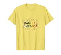 Dot-Tally Awesome: Colorful Dotted Positivity Message T-Shirt, Men, Lemon, M