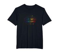 Dot-Tally Awesome: Colorful Dotted Positivity Message T-Shirt, Men's Big and Tall, Black, 2X Tall