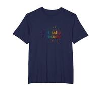 Dot-Tally Awesome: Colorful Dotted Positivity Message T-Shirt, Men's Big and Tall, Navy, 6X Tall