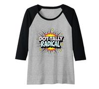 Dot-Tally Radical: Explosive Pop Art for Bold Rebels Raglan Baseball Tee, Women, Black/Athletic Heather, S
