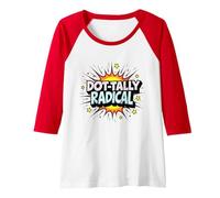 Dot-Tally Radical: Explosive Pop Art for Bold Rebels Raglan Baseball Tee, Women, Red/White, M