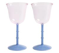 Dot wine glasses - Set of 2 Pink one size