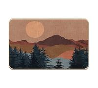 DOTAIN Bohemian Sun Sunset Sunrise Landscape Forest Mountain Doormat Door Mats Rug Decor,Mid Century Nature Door Mats for Home Entryway Front Door Porch Indoor Outdoor Entrance Decorations(17x30inch)