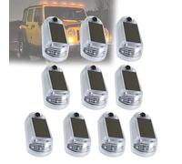 Dotauge 10Pcs Wireless Solar Powered Cab Lights Roof LED Marker Lighting with Sensor for Universal Car, Clear Shell-Colorful light