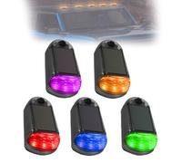 Dotauge 5Pcs No Drill Car Cab Lights Waterproof Solar Powered Roof LED Marker Lighting with Sensor for Semi Truck Pickup, Black Shell-Colorful light