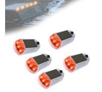 Dotauge 5Pcs No Drill Car Cab Lights Waterproof Solar Powered Roof LED Marker Lighting with Sensor for Semi Truck Pickup, Clear Shell-Yellow light