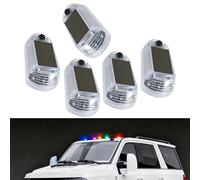 Dotauge 5Pcs Solar Cab Colorful light Wireless No Drill Cab Lights Suction Cup Mounting with Sensor for Semi Truck Pickup, Clear Shell