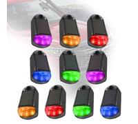 Dotauge Solar Cab Lights 10Pcs Roof LED Marker Lighting No Drill Suction Cup Mounting for Semi Truck Pickup, Black Shell-Colorful light