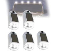 Dotauge Truck Solar roof Lights 5Pcs Wireless Rooftop Cab Clearance Marker Lighting No Drill for Universal Car, Clear Shell-White light