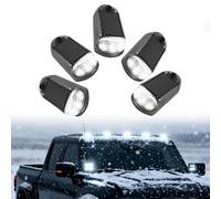 Dotauge Wireless Rooftop Cab Clearance Light Solar Powered Cab Marker Lighting 5Pcs with Vibration Sensor for Universal Car, Black Shell-White light