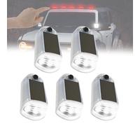 Dotauge Wireless Rooftop Cab Clearance Light Solar Powered Cab Marker Lighting 5Pcs with Vibration Sensor for Universal Car, Clear Shell-White light