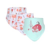 DOTBUY Baby Bandana Bib Set, 3 PCS Unisex Baby Bib Bandana Adjustable Snaps 100% Absorbent Cotton Front Saliva Towel Dribble Bibs for Keep Stains Off (Green Fox)