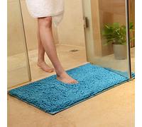 DOTBUY Bathroom Rugs, Chenille Non-slip Super Absorbent Soft Comfortable Shower Rug Bath Mat Bathroom Carpet (50 * 80cm, Lake Blue)