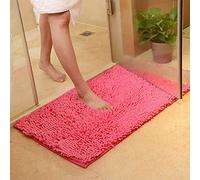 DOTBUY Bathroom Rugs, Chenille Non-slip Super Absorbent Soft Comfortable Shower Rug Bath Mat Bathroom Carpet (60 * 90cm, Rose Red)