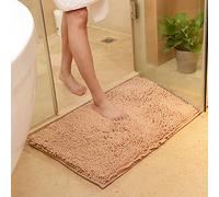 DOTBUY Bathroom Rugs, Chenille Non-slip Super Absorbent Soft Comfortable Shower Rug Bath Mat Bathroom Carpet (50 * 80cm, Camel)