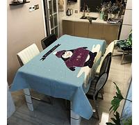 DOTBUY Christmas Table Cloths Rectangular Christmas Tablecloths Table Cloth Washable Cloth Fabric Xmas Table Cloth Protector Table Cover Home Decoration (Penguin,100x140cm)