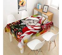 DOTBUY Christmas Table Cloths Rectangular Christmas Tablecloths Table Cloth Washable Cloth Fabric Xmas Table Cloth Protector Table Cover Home Decoration (Pet cat,60x60cm)