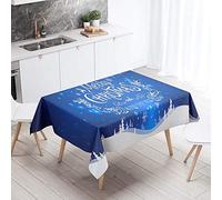 DOTBUY Christmas Table Cloths Rectangular Christmas Tablecloths Table Cloth Washable Cloth Fabric Xmas Table Cloth Protector Table Cover Home Decoration (Blue wreath,60x60cm)