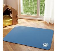 DOTBUY-SHOP Absorbent Pet Feeding Mat for Dog Cat, Quick Dry Pet Food Bowl Mats with Non Slip Rubber Bottom Diatomite Durable Dog Placemat Washable Cat Food Pad (Blue B,30x50cm)