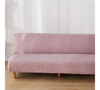 DOTBUY-SHOP Armless Sofa Bed Cover, Seersucker Stretch Futon Slipcover Couch Protector Non-slip Universal Sofa Cover for Folding Sofa Bed Without Armrest (2 Seater,Pink)