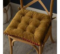 DOTBUY-SHOP Chair Cushions Velvet, Non Slip Garden Chair Cushions Square Seat Pads Comfortable Chair Pads for Children, Retro Adult Seat Cushions for Dining Chairs (40X40cm,Turmeric)