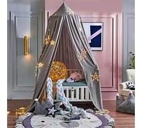 DOTBUY-SHOP Children Bed Canopy Round Dome Mosquito Net, Bedroom Nursery Decorations Hanging Curtain Indoor Play Tent Room Reading Insect Net Protection Bedding for Baby Kids (Grey)