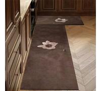 DOTBUY-SHOP Chinese Style Retro Pattern Kitchen Rug, Water Absorbent and Non-Slip Carpet, Quick Drying Runner Rug, Wipeable Kitchen Mat, for Entryway,Laundry Room,Hallways Mat (Lotus,40x60cm)